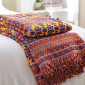 Coperta Boh¨¦mien in Cotone Intrecciato con Frange per Divani Letti e Poltrone 9